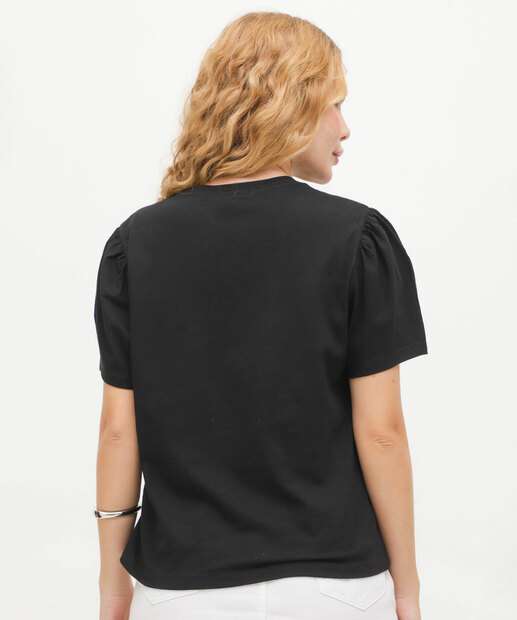 Blusa Feminina Estampa Folhas Manga Curta Marisa
