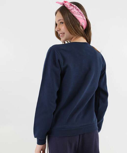 Blusão Infantil Moletom Stitch Disney Tam 10 a 16 Azul