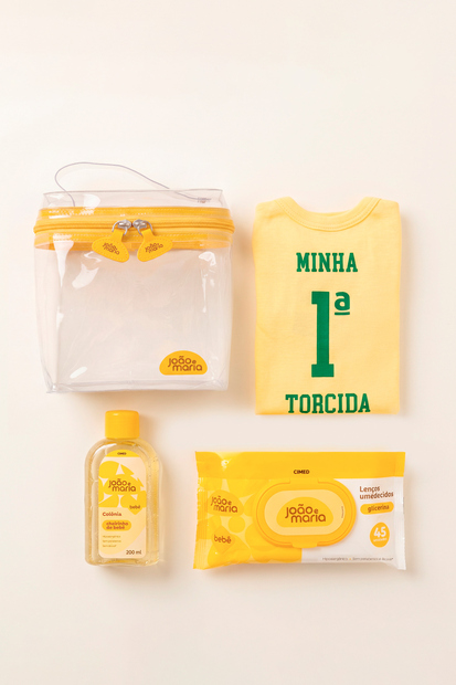 Kit Minha Primeira Torcida Unissex Bebê Amarelo Up Baby