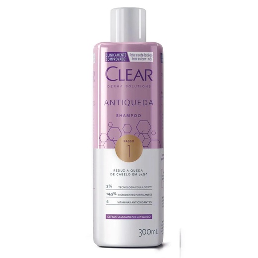 Image_Kit com 3 Unidades de Clear Shampoo Antiqueda Derma Solutions 300ml