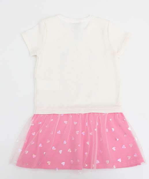 Vestido Infantil Tule Magali Tam 1 a 3 Off White