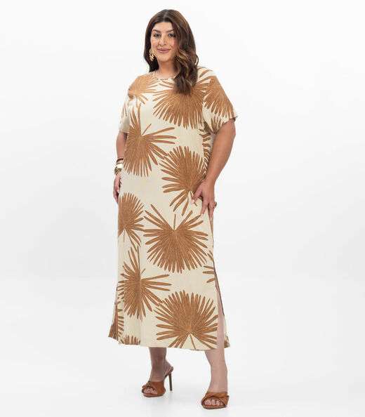 Image_Vestido Super Midi Feminino Plus Size Secert Glam Bege