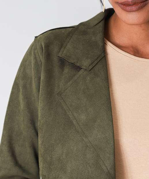 Jaqueta Feminina Biker Suede Marisa Verde