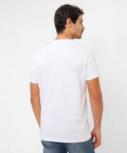 Camiseta Masculina Básica Manga Curta Marisa Branco