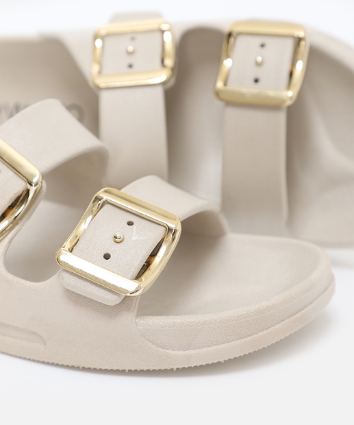 Rasteirinha Birken Feminina Fivela Via Uno Off White