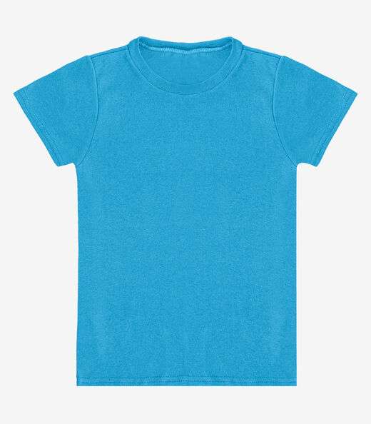 Blusa Infantil Manga Curta Básica Soletex Azul