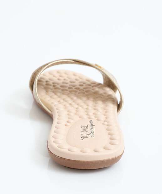 Rasteirinha Feminina Textura Modare Dourada 