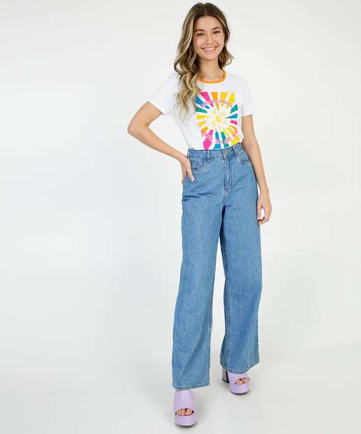 Blusa Feminina Estampa Frontal Manga Curta Marisa