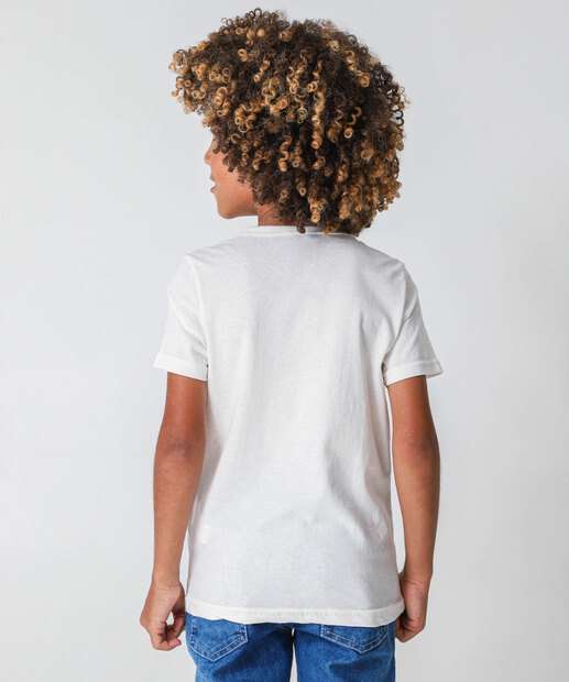 Camiseta Infantil Vingadores Marvel Tam 4 a 10 Off White 