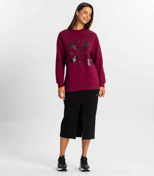 Blusão Alongado Feminino Rovitex Vermelho