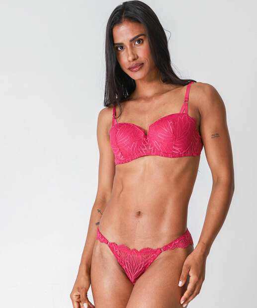 Calcinha Fio Dental Renda Marisa Rosa