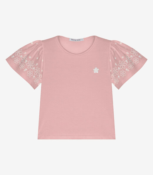Conjunto Infantil Blusa Com Shorts Trick Nick Rosa