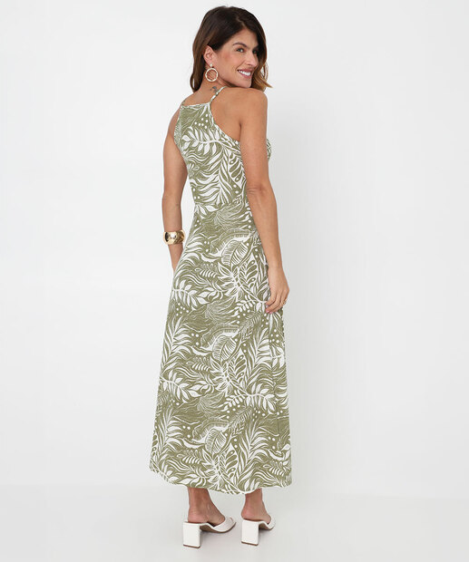 Vestido Longo Feminino Halter Neck Marisa Verde