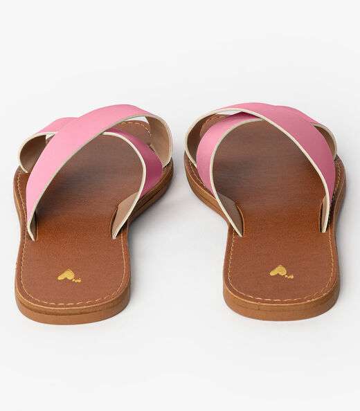 Sandália Rasteirinha Com Tiras Largas Select Rosa