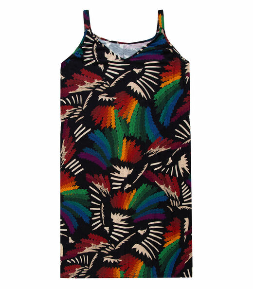 Vestido Estampado Rovitex Preto