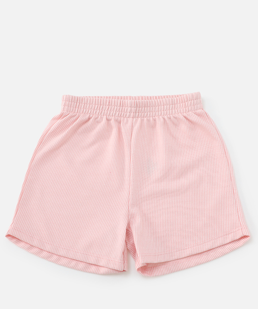 Conjunto Infantil Canelado Lacinho Marisa Tam 1 a 3 Rosa