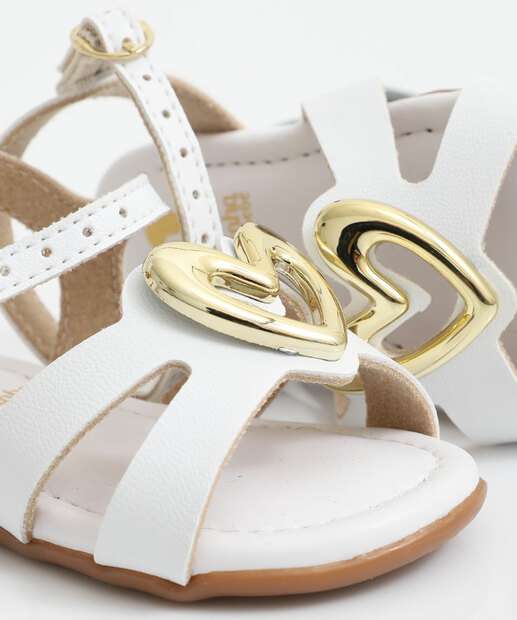 Sandália Infantil Coração Molekinha Branco