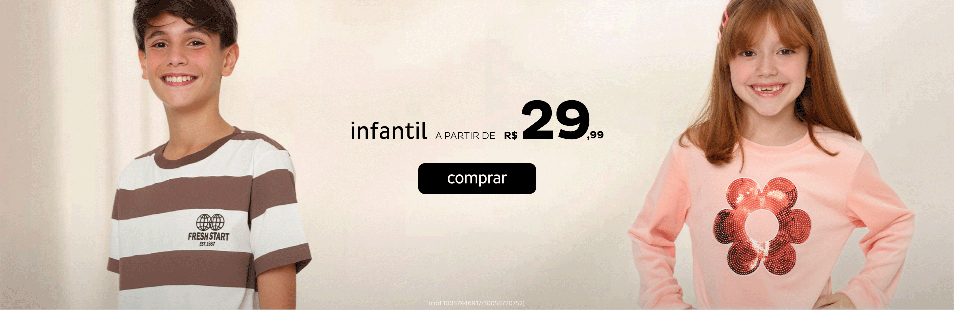 Infantil a partir de R$29,99