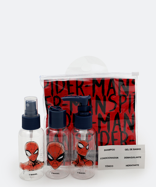 Image_Kit De Viagem Feminino 3 Peças Homem Aranha Vermelho