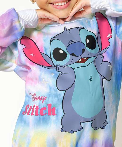 Blusão Infantil Moletom Stitch Disney Tam 4 a 12