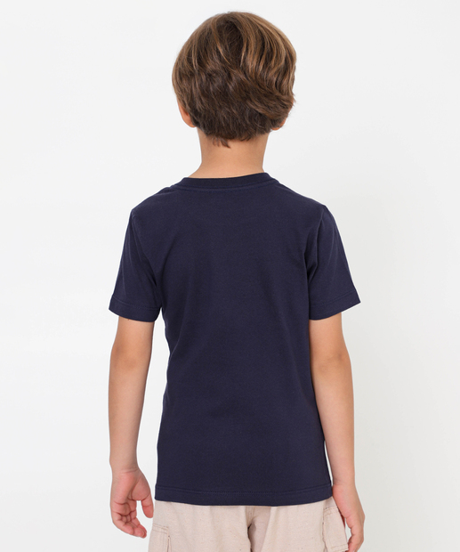 Camiseta Infantil Estampa Alto Relevo MR Tam 4 a 10 Azul