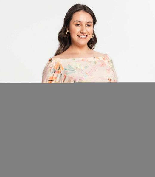 Blusa Ciganinha Plus Select Bege