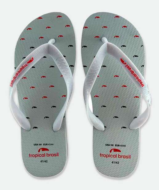 Chinelo Masculino Estampado Tropical Brasil