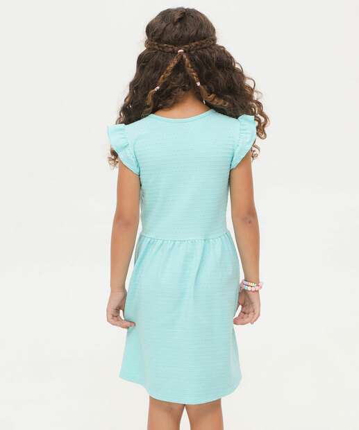 Vestido Infantil Manga Curta Textura Marisa Tam 4 a 10