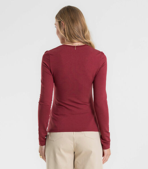 Blusa Feminina Manga Longa Estampada Rovitex Vermelho