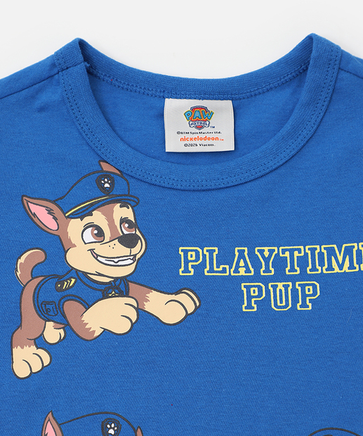 Camiseta Infantil Chase Patrulha Canina Tam 1 a 3 Azul