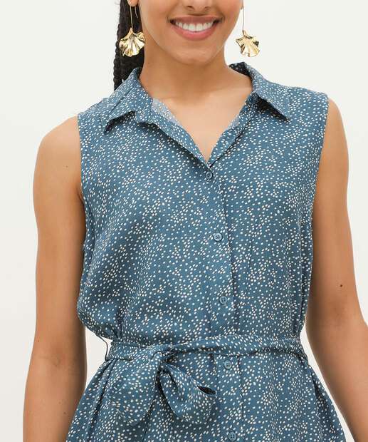 Vestido Feminino Chemise Midi Estampado Marisa