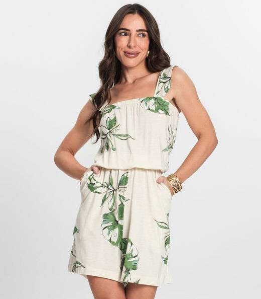 Macaquinho Feminino Curto Infinita Cor Bege