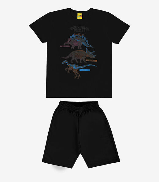 Conjunto Infantil Masculino Dino Rovi Kids Preto