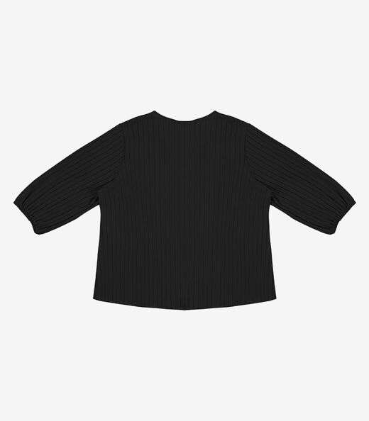 Blusa Canelada Plus Infinita Cor Preto