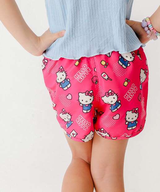 Short Infantil Estampa Hello Kitty Sanrio Tam 4 a 10