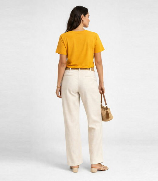 Blusa Feminina Manga Curta Estampada Select Amarelo