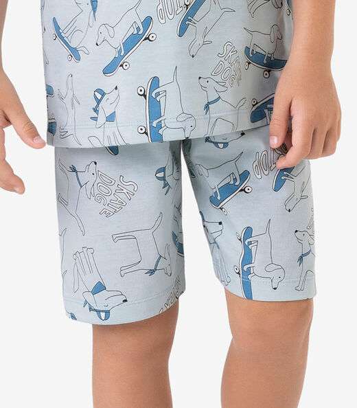 Pijama Meia Malha Rovi Kids Azul