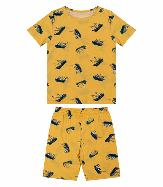 Conjunto Infantil Masculino Estampado Infinita Cor Amarelo