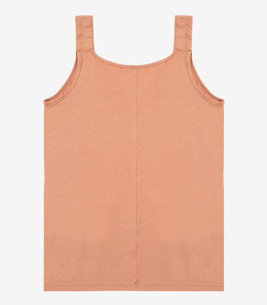 Regata Alça Franzida Feminino Rovitex Marrom