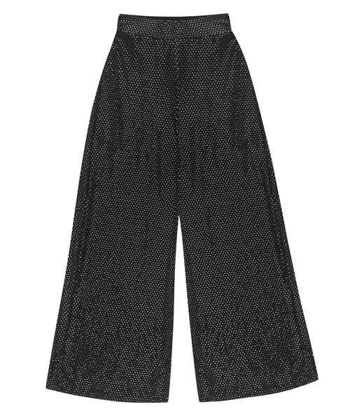 Calça Juvenil Wide Leg Em Lantejoulas Minty Preto