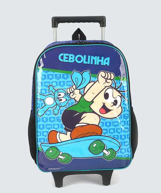 Mochila Mala Com Rodas Infantil Cebolinha Luxcel
