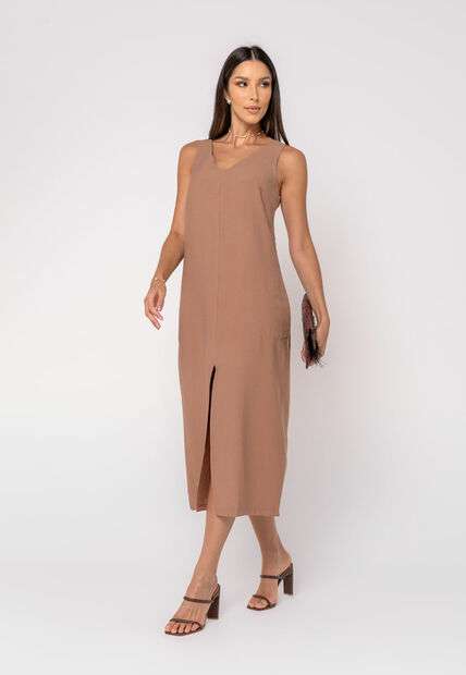 Image_Vestido Midi Fenda Feminino Chocolate Salvatore