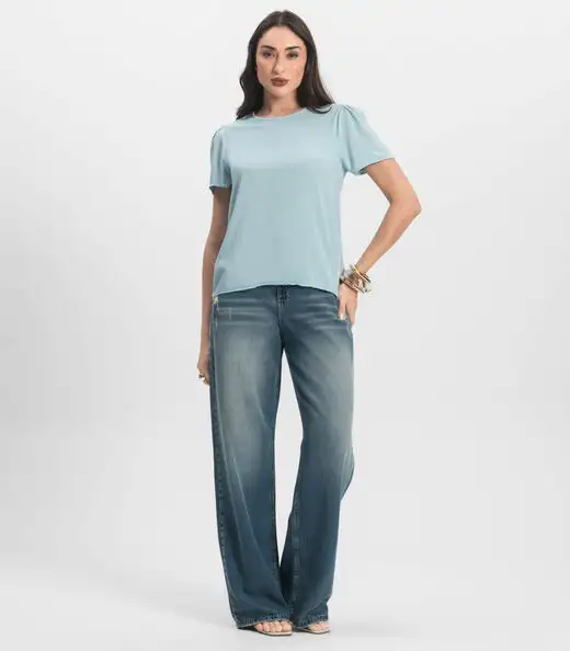 Blusa Feminina Em Viscose Infinita Cor Azul