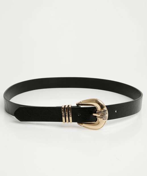 Cinto Feminino Fivela Textura Marisa Preto