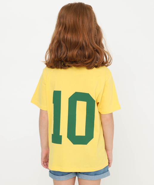 Camiseta Infantil Copa do Mundo Brasil Marisa Tam 4 a 16 Amarelo