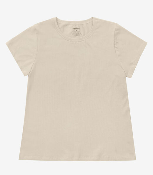 Blusa Feminina Cotton Leve Básica Rovitex Bege