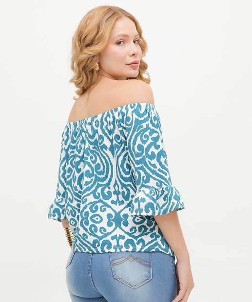 Blusa Feminina Ciganinha Estampada Manga 3/4 Marisa
