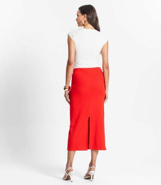 Saia Midi De Ribana Feminina Endless Laranja