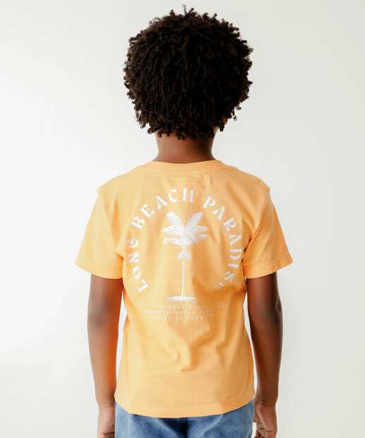 Camiseta Infantil Manga Curta Coqueiro MR Tam 4 a 10