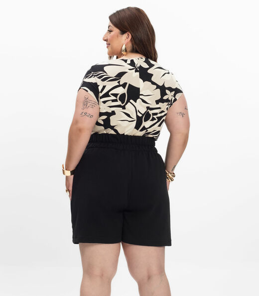 Shorts Feminino Plus Size Secret Glam Preto